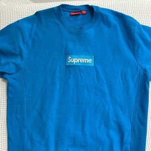 Supreme Box Logo Crewneck (FW18) Sweatshirt Size XL - Bright Royal Blue